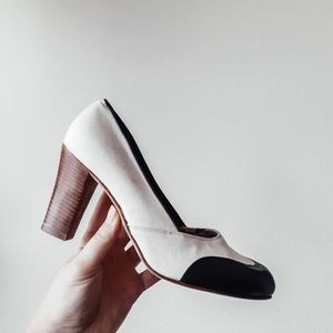 Marni | Canvas Black and White Heels